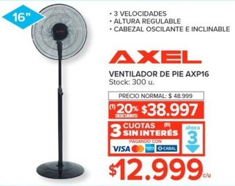 Carrefour AXEL VENTILADOR DE PIE AXP16 oferta
