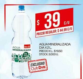 Supermercados DIA Agua Mineralizada Dia x 2l oferta