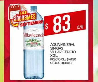 Supermercados DIA Agua Mineral Sin Gas Villavicencio x 2 L oferta