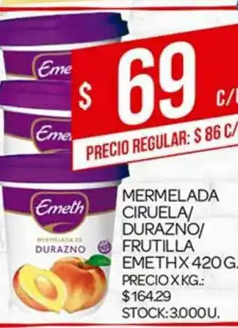 Supermercados DIA Mermelada Ciruela Durazno Frutilla Emeth x 420g oferta