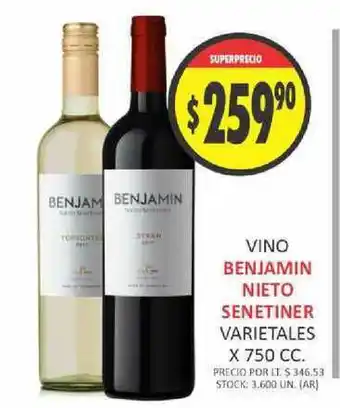 Supermercados Becerra Vino Benjamin Nieto Senetiner 750cc oferta