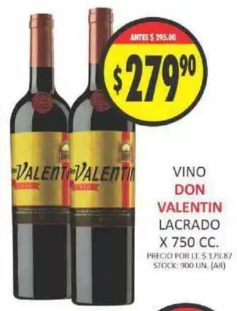 Supermercados Becerra Don Valentin Vino Lacrado x 750cc oferta
