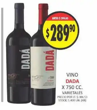 Supermercados Becerra Vino Dada x 750cc oferta