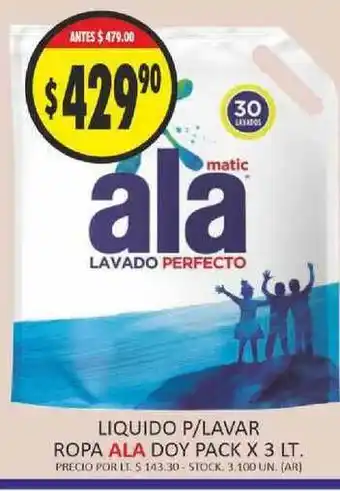 Supermercados Becerra Liquido P Lavar Ropa Ala Doy Pack x 3lt oferta