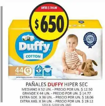 Supermercados Becerra Pañales Duffy Hiper Sec oferta