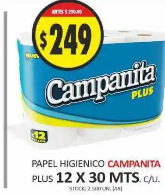 Supermercados Becerra Papel Higienico Campanita 12 x 30mts oferta