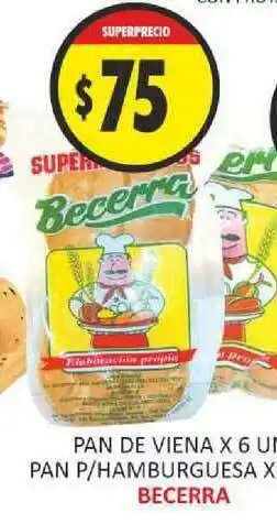 Supermercados Becerra Becerra Pan De Viena Pan P Hamburguesa oferta