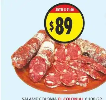 Supermercados Becerra El Colonial Salame Colonia x 100gr oferta