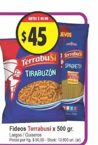 Supermercados Becerra Terrabusi Fideos x 500gr oferta