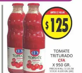 Supermercados Becerra Cfa Tomate Triturado x 950gr oferta