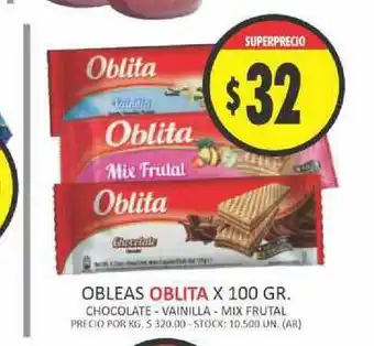 Supermercados Becerra Oblita Obleas x 100gr oferta