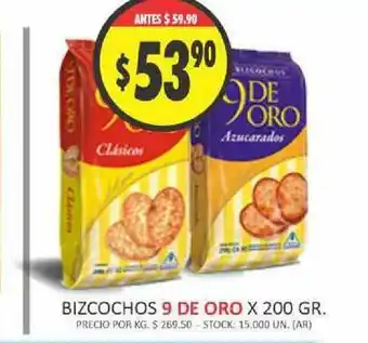 Supermercados Becerra 9 De Oro Bizcochos x 200gr oferta