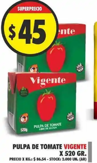 Supermercados Becerra Vigente Pulpa De Tomate x 520gr oferta