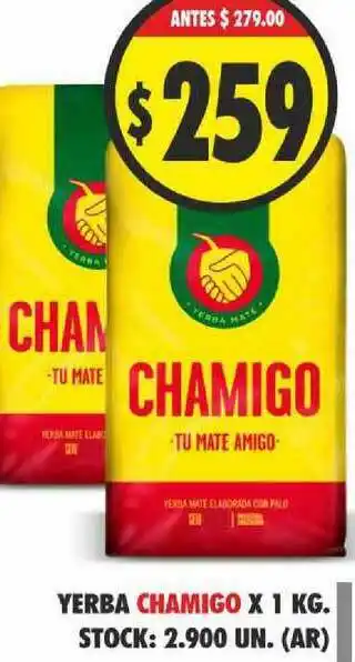 Supermercados Becerra Chamigo Yerba x 1kg oferta