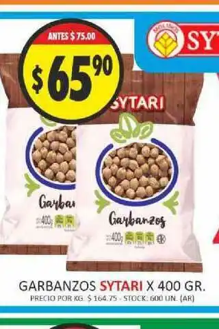 Supermercados Becerra Sytari Garbaznos x 400gr oferta