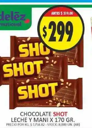 Supermercados Becerra Shot Chocolate Leche Y Mani x 170gr oferta