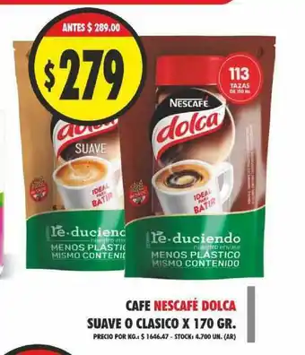 Supermercados Becerra Nescafé Dolca Cafe Suave O Clasico x 170gr oferta