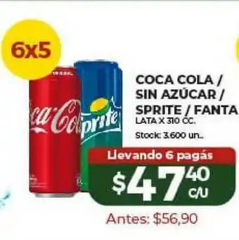 Super MAMI Coca Cola Sin Azúcar Sprite Fanta x 310cc oferta