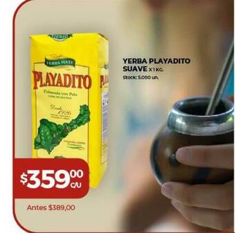 Super MAMI Yerba Playadito Suave x 1kg oferta