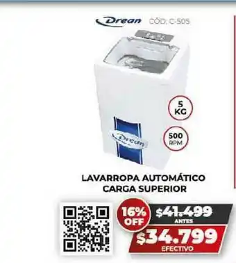 Novogar Drean Lavarropa Automático Carga Superior oferta