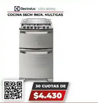 Novogar Electrolux Cocina 56cm Inox. Multigas oferta