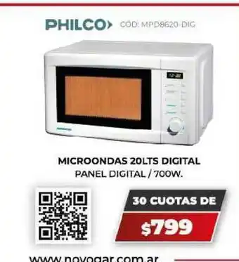 Novogar Philco Microondas 20lts Digital oferta