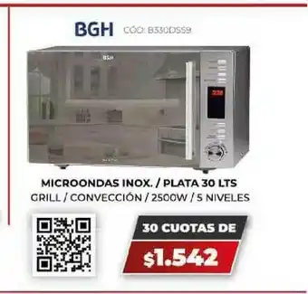 Novogar Bgh Microondas Inox. Plata 30 Lts oferta
