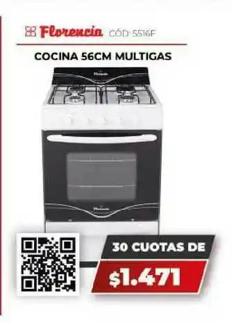 Novogar Florencia Cocina 56cm Multigas oferta