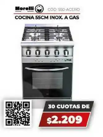 Novogar Morelli Cocina 55cm Inox. A Gas oferta