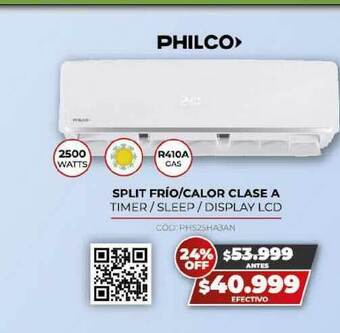 Novogar Philco Split Frío Calor Clase A oferta