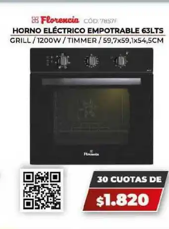 Florencia Horno Eléctrico Empotrable 63lts