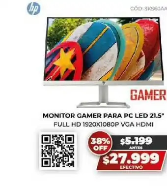 Novogar Hp Monitor Gamer Para Pc Led 21.5 oferta