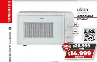 Novogar Likon Microondas Rotativo oferta
