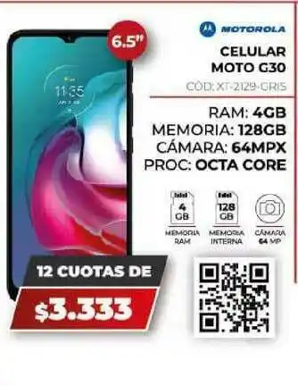 Novogar Motorola Celular Moto G30 oferta