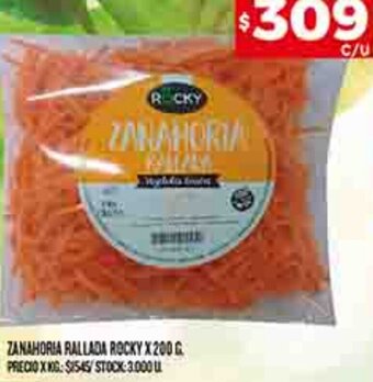 Supermercados DIA ZANAHORIA RALLADA ROCKY X 200G oferta