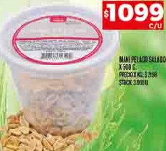 Supermercados DIA MANI PELADO SALADO X 500 G. oferta
