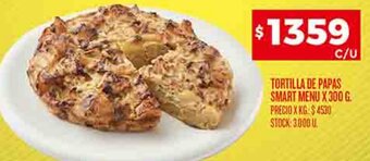 Supermercados DIA TORTILLA DE PAPAS SMART MENU X 300 G. oferta