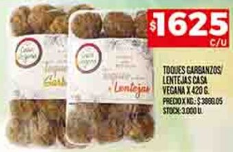 Supermercados DIA TOQUES GARBANZOS LENTEJAS CASA VEGANA X 420G oferta