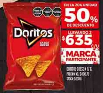 Supermercados DIA DORITOS QUESO X 77G oferta