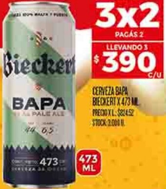 Supermercados DIA CERVEZA BAPA BIECKERT X 473ML oferta