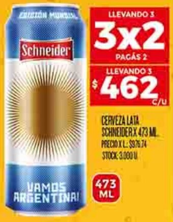 Supermercados DIA CERVEZA LATA SCHNEIDERX 473 ML oferta