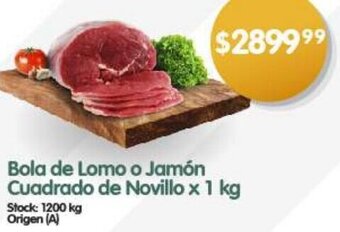 Supermercados Buenos Días Bola de Lomo o Jamón Cuadrado de Novillo x 1 kg oferta