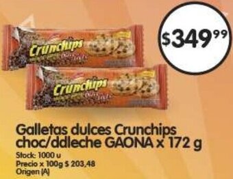 Supermercados Buenos Días GAONA Galletas dulces Crunchips choc/ddleche x 172 g oferta