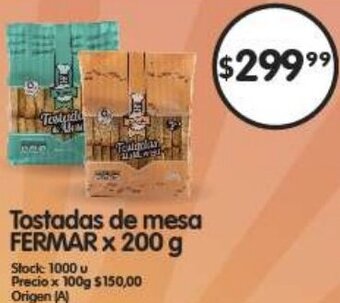 Supermercados Buenos Días FERMAR Tostadas de mesa X 200 g oferta