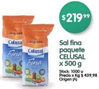 Supermercados Buenos Días CELUSAL Sal fina paquete X 500G oferta