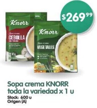 Supermercados Buenos Días KNORR Sopa crema toda la variedad x 1 u oferta