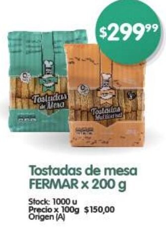 Supermercados Buenos Días FERMAR Tostadas de mesa x 200 g oferta