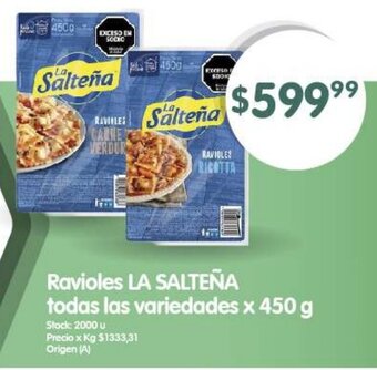Supermercados Buenos Días LA SALTEÑA Ravioles todas las variedades x 450 g oferta