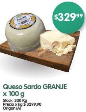 Supermercados Buenos Días GRANJE Queso Sardo x 100 g oferta