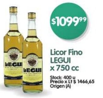 Supermercados Buenos Días LEGUI Licor Fino x 750 cc oferta
